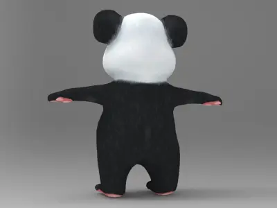 Panda Cartoon Low-poly 3D model