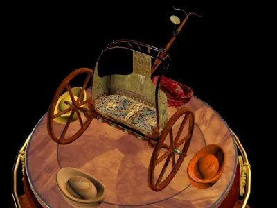 Egyptian Chariot  Low-poly 3D model