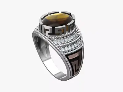 Turkish silver ring men 3D model order