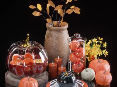 decorative set08-pupmkin decor 3D model