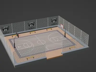 Basketball Stadium - Brooklyn Nets Low-poly 3D model