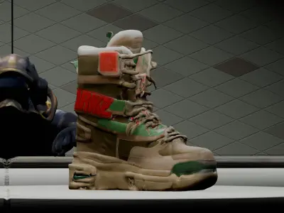 Hiking Sneaker Boots Free low-poly 3D model