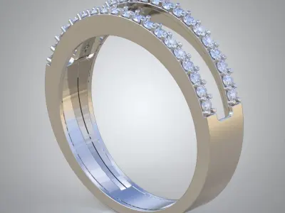 Diamond ring 0546 3D printable model Free 3D print model