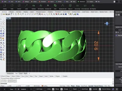 Special 9 mm Cuban chain ring 3D print model