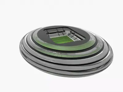 Soccer Stadium Low-poly 3D model 10