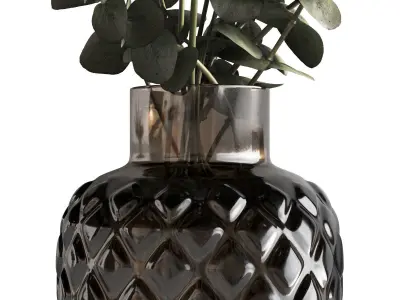 Photorealistic model of bouquets of eucalypt in vase 3D model