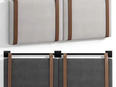 Upholstered Wall Mount Floating Headboard By Nathanjames 3D model