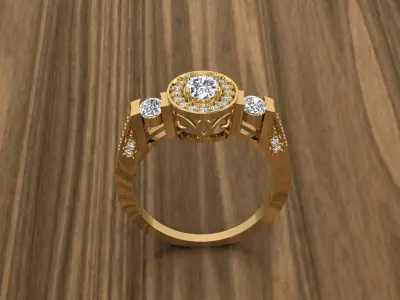 Diamond Jewelry Ring 3D print model 16