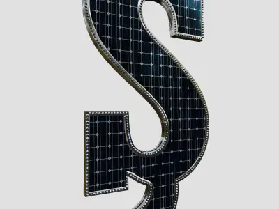 Solar Panel Letter - S 3D model