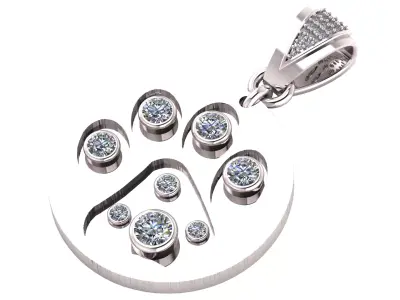  Emerald and Diamond Pendant 3D print model