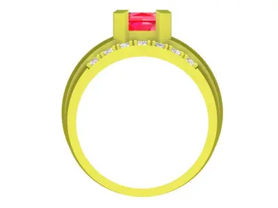 Luxury Square Gemstone Men Ring 3D Model for Jewelry 4056 3D print model