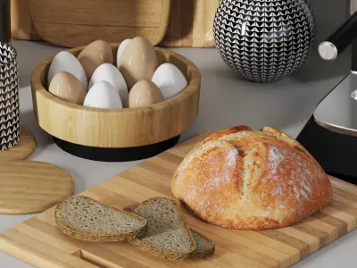 kitchen shelf decorative 002 3D model