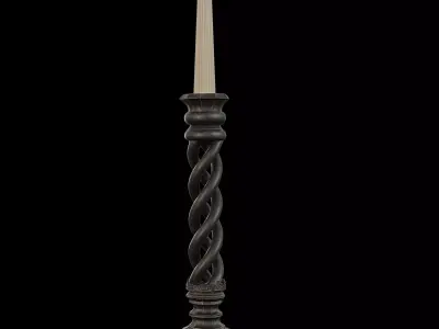 Decorative Candlestick Holder -  Antique Twisted Candle Stand 3D model