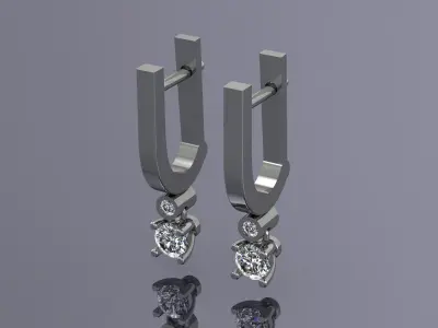 Jewelry Earrings Gold NH-055 3D print model