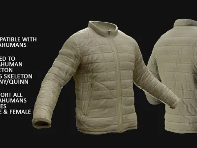 Coat 52 - All MH Bodies - UE5 Skeletons - Rigged Low-poly 3D model
