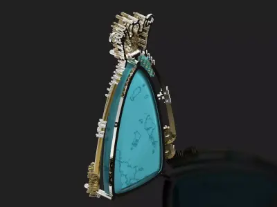 Statement Triangular Turquoise Pendant model jp0393 3D print model