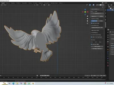 3D Model of a Sparrow in Flight 3D print model