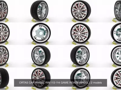 ORTAS CAR WHEEL RIM 113-114 GAME READY WHEEL 3D Model Pack