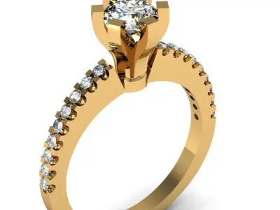 solitaire ring 3D print model 30