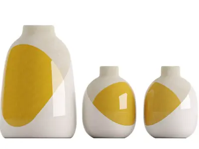 Dipped Glaze Ceramic Bud Vase 3D model