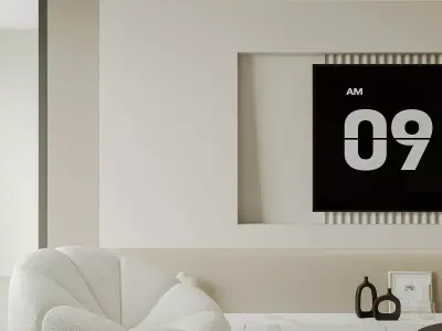 Modern living room dining room interior scenes 376 3D model