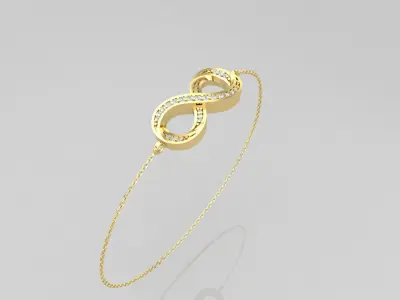 Bracelet B6 The luxury female bracelet with gem 3D print model