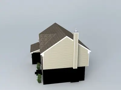 House two story with garage Free 3D model