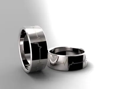 Ring heartbeat wedding Free 3D print model