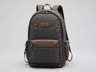 Luxury Backpack 3D Model with SK Logo  Game Ready  Low-poly 3D model