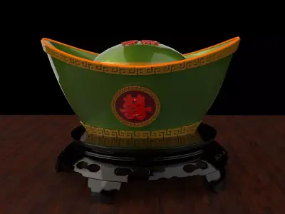 chinese gold ingot  3D model