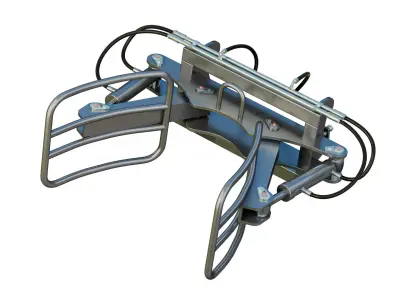 Clamp attachment for round bales Low-poly 3D model