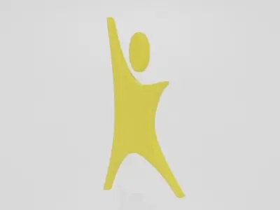 Low Poly Cartoon Happy Kid Logo Low-poly 3D model