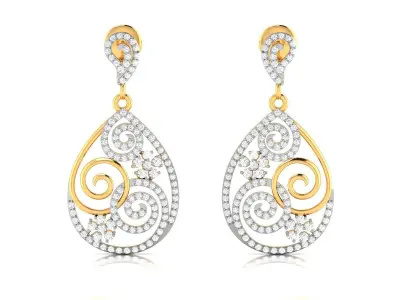 Solitaire Women Earring 3D print model