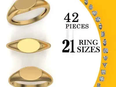 Signet Ring Oval 3D print model