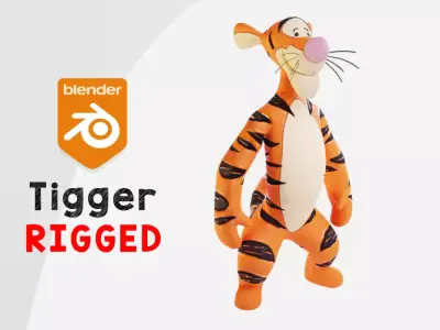 Winnie the pooh - Tigger rigged 3D model