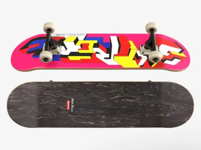 Three Realistic Skateboards 3D model