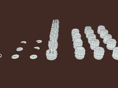 Stylized PBR Barrels Pack Low-poly 3D model