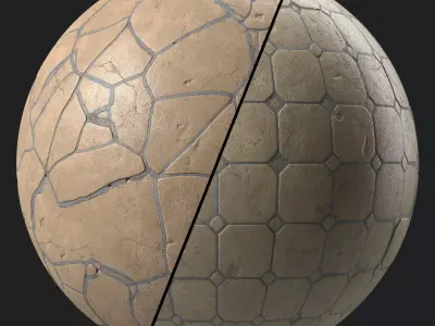 Pavement Materials 103- Concrete Paving - Sbsar Pbr 4k Seamless Texture