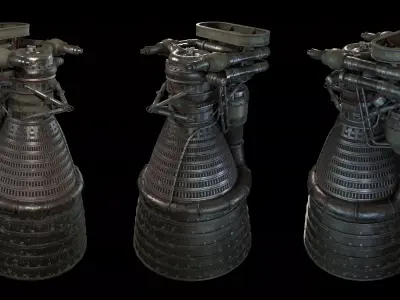 Saturn V - Rocket Engine PBR 3D model
