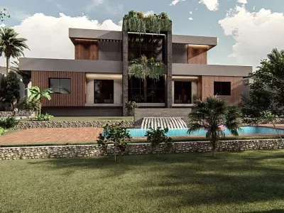 Luxurious Villa in Verdant Surroundings 3D model