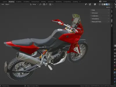 mid size adventure dual sport motorcycle 3d model 3D model