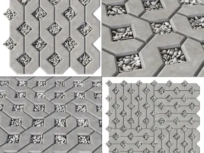 Ecoparking square stone thick 3D model