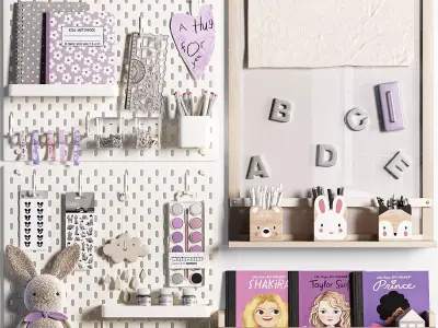 Ikea SKADIS Pegboard Toy Decoration for Teenagers and Kids 14 3D model