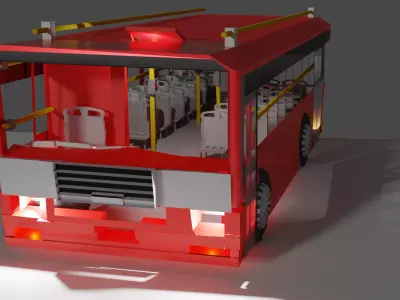 BUS AND BUS STATION 3D model