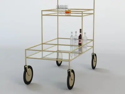 Gable Bar Cart 3D model