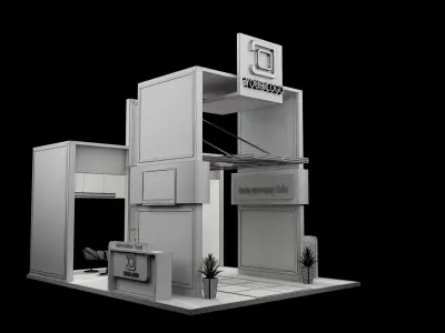 Booth Exhibition Stand a520b 3D model
