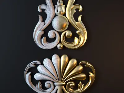 Ornament gold 03 3D model