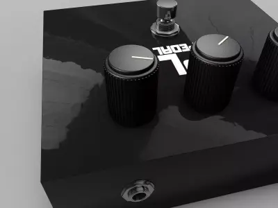 Distortion-Pedal guitar pedal with two knobs 3D model