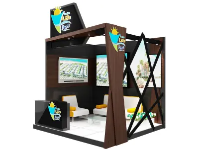 kiosk partition booth a348b  3D model