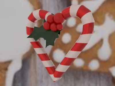 Christmas candy heart Low-poly 3D model